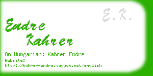 endre kahrer business card